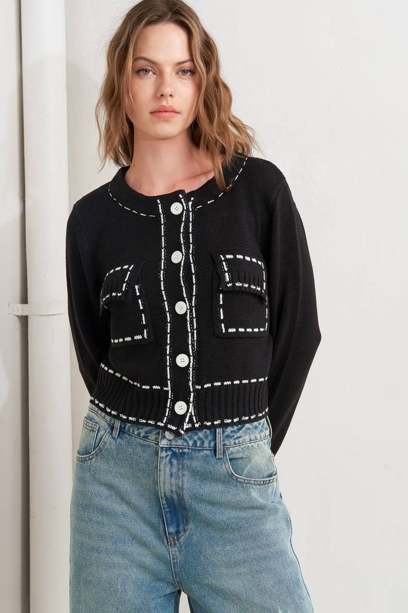 MONO FRAME SWEATER KNIT TOP