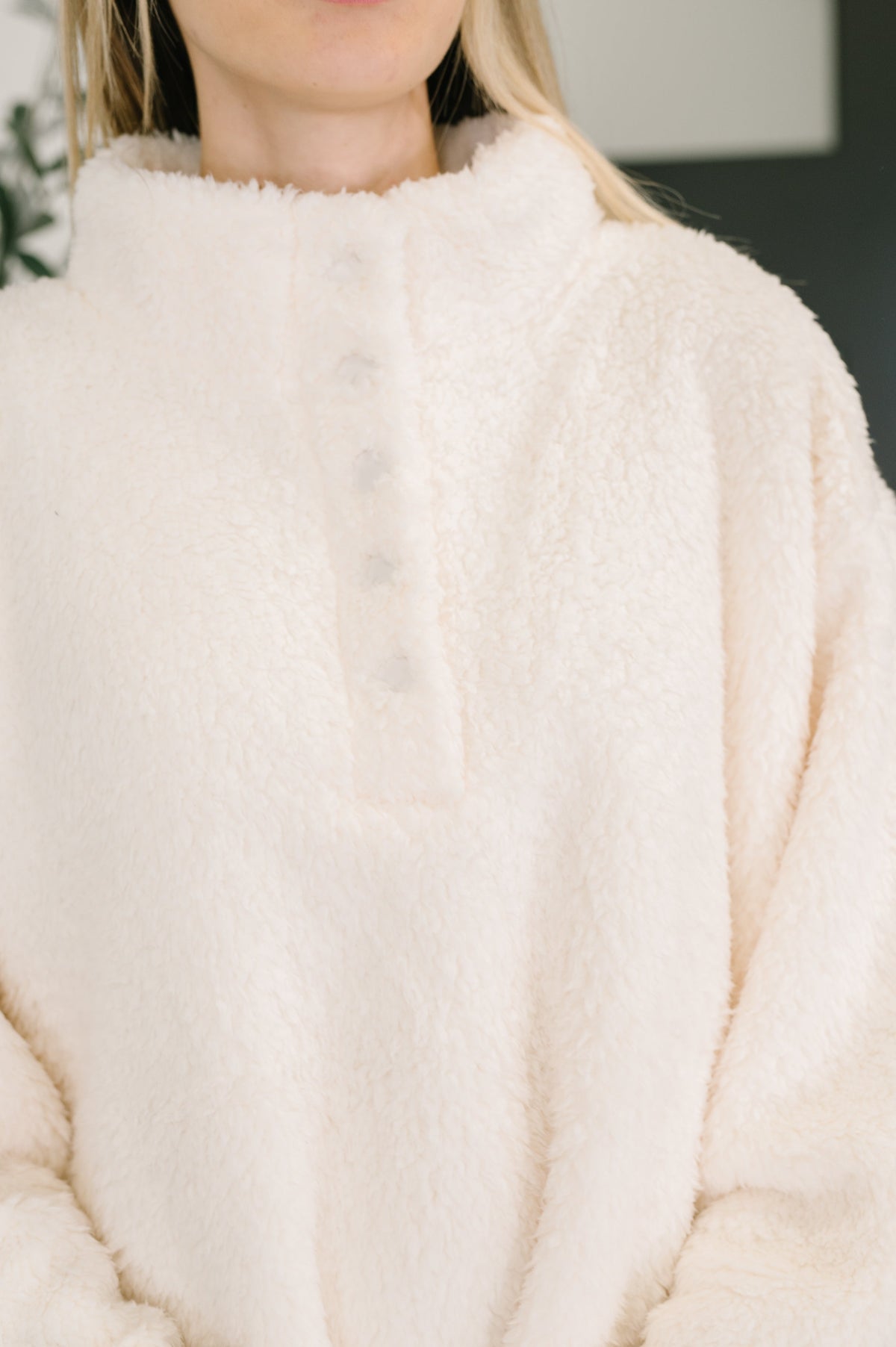 Fluffy Flurry Snap Button Pullover