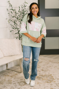 Ribbed knit hooded blouse from Ave Shops, featuring a cozy cable design and a relaxed fit in a casual style.