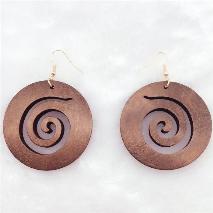 Swirl Wooden Earrings
