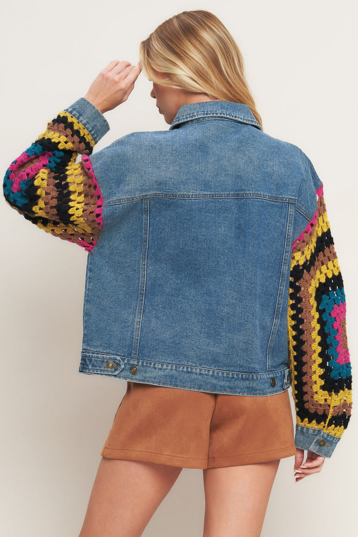 FESTIVAL WEAVE WASHED DENIM JACKET