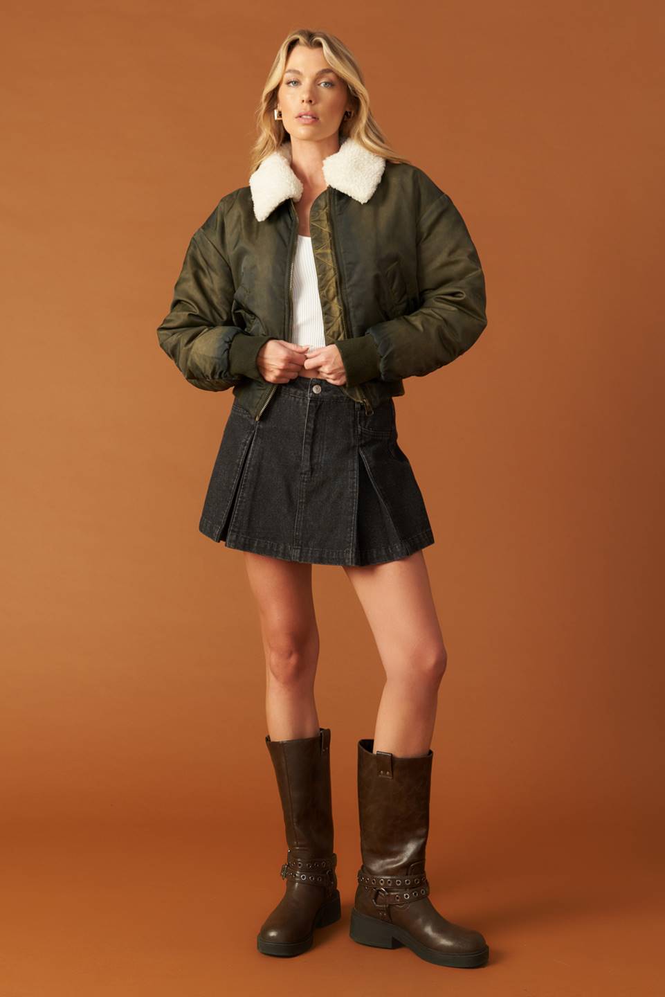 CHAQUETA BOMBER TEJIDA EN TRANCE