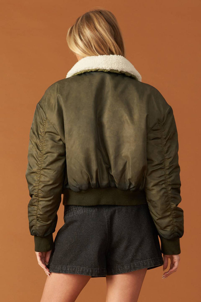 CHAQUETA BOMBER TEJIDA EN TRANCE