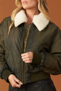 CHAQUETA BOMBER TEJIDA EN TRANCE