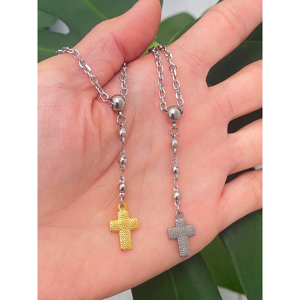 CROSS LARIAT CHOKER