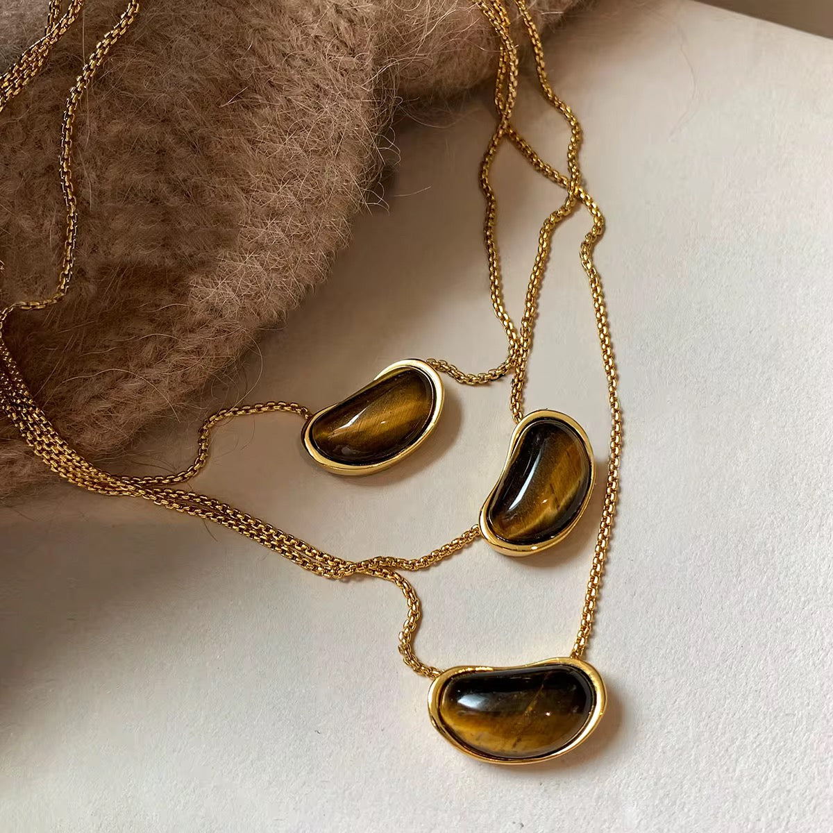 Angie Tiger Eye Pendant Necklace