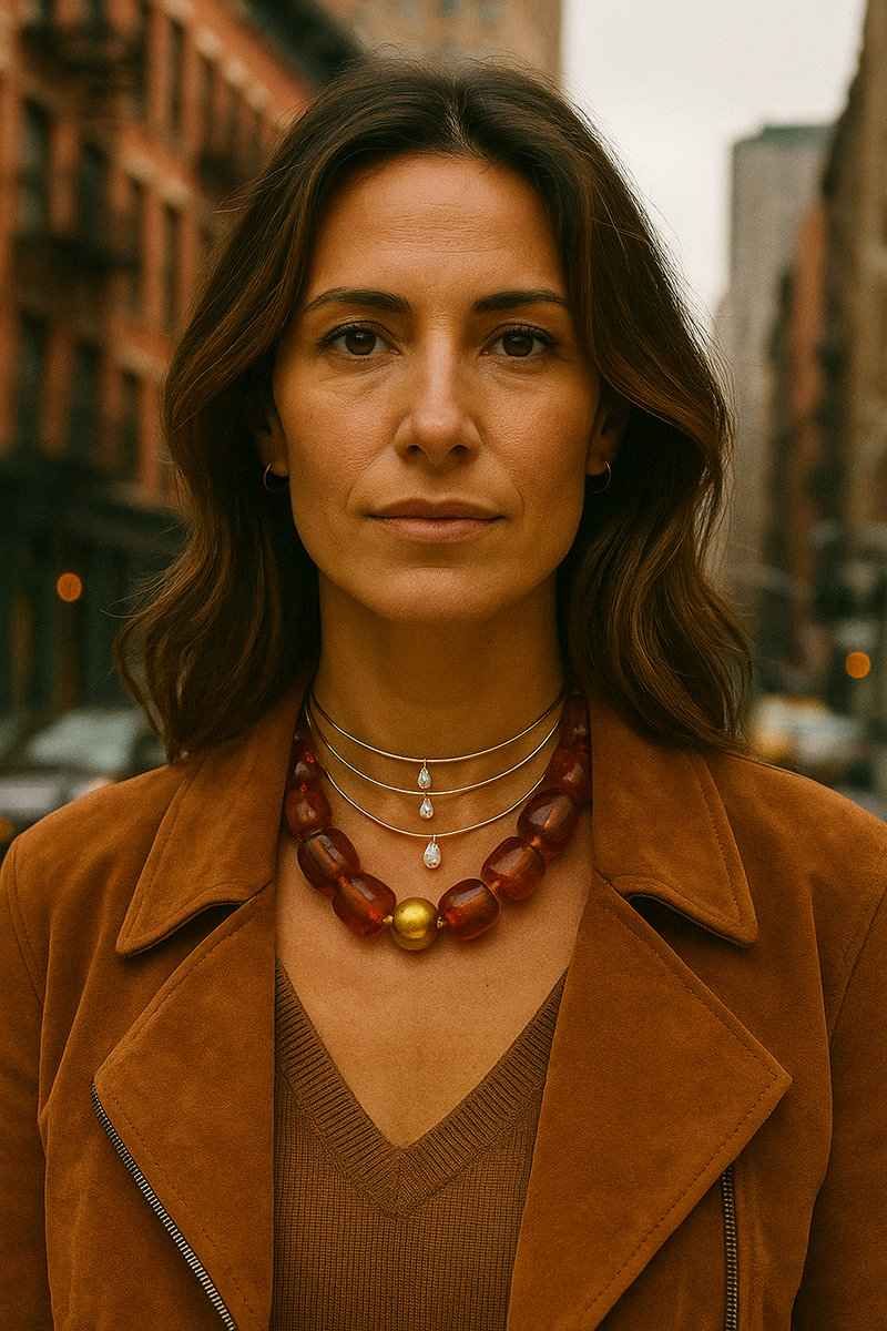 Pebbles Brown Beaded Necklace