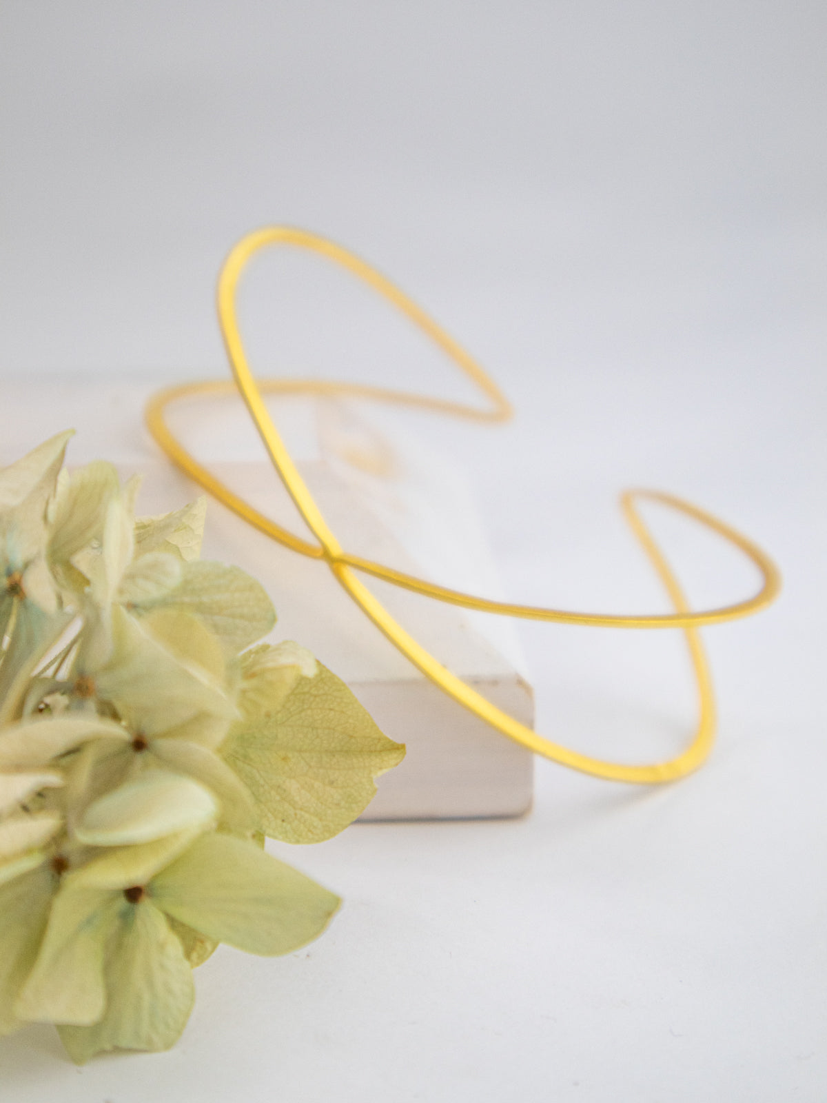 X Leaf Bangle Bracelet