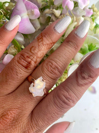 Raw Moonstone Prong Ring