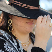 Gold Large Chain Link Layering Necklace 22" length 255o