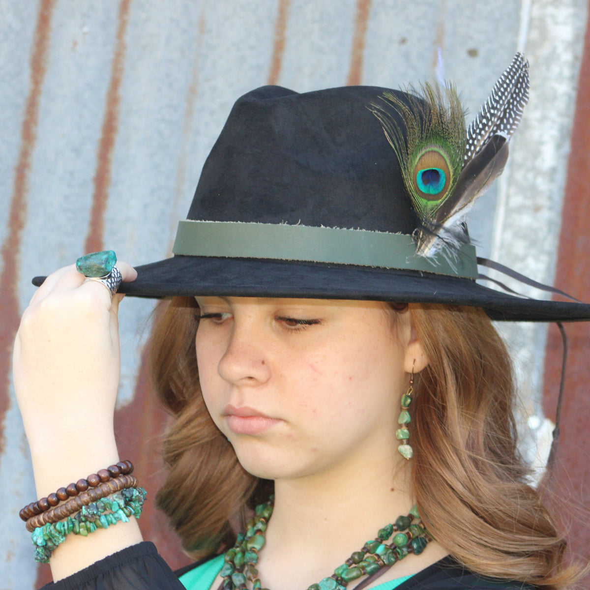 Pendientes colgantes de turquesa y madera auténtica de HuBei (221 g)