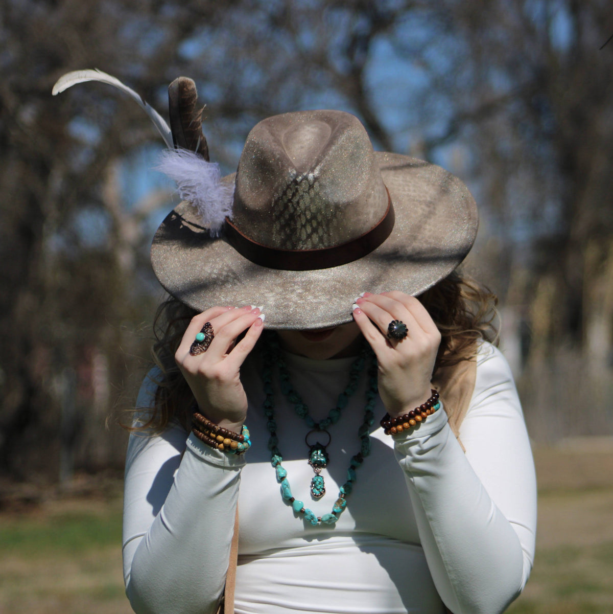 Blue Turquoise Ring in Antique Copper Filigree Setting 012d