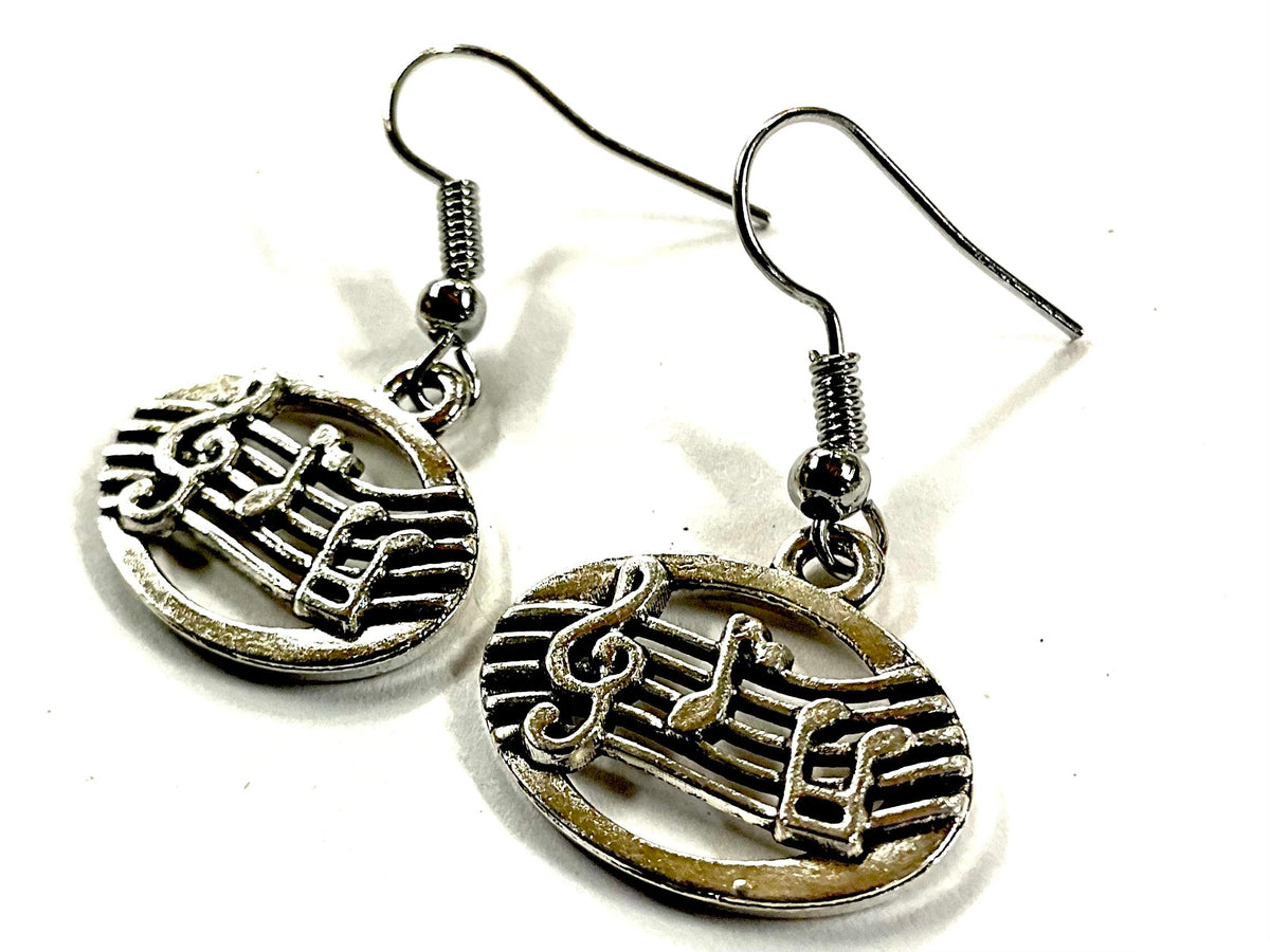 Music Note Dangle Earrings