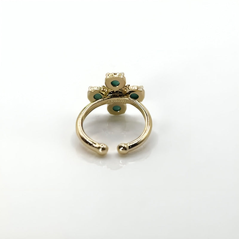 Turquoise Pearl Glory Cross Ring
