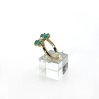 Turquoise Pearl Glory Cross Ring