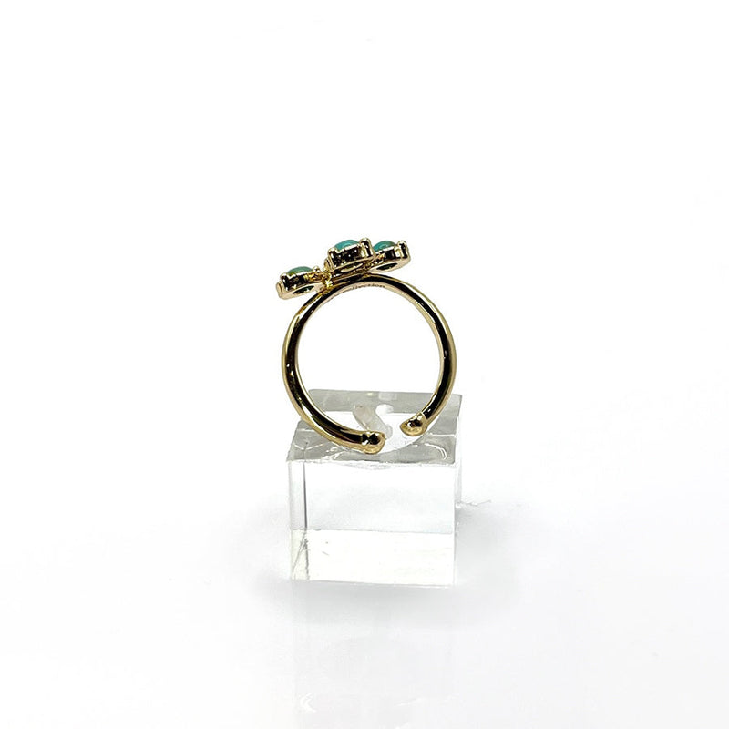 Turquoise Pearl Glory Cross Ring