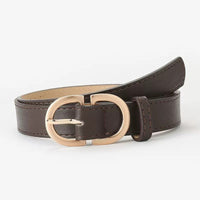 Chestnut leather Everyday D Ring Belt by Aili's Corner, featuring a sleek D-ring buckle and classic belt design.