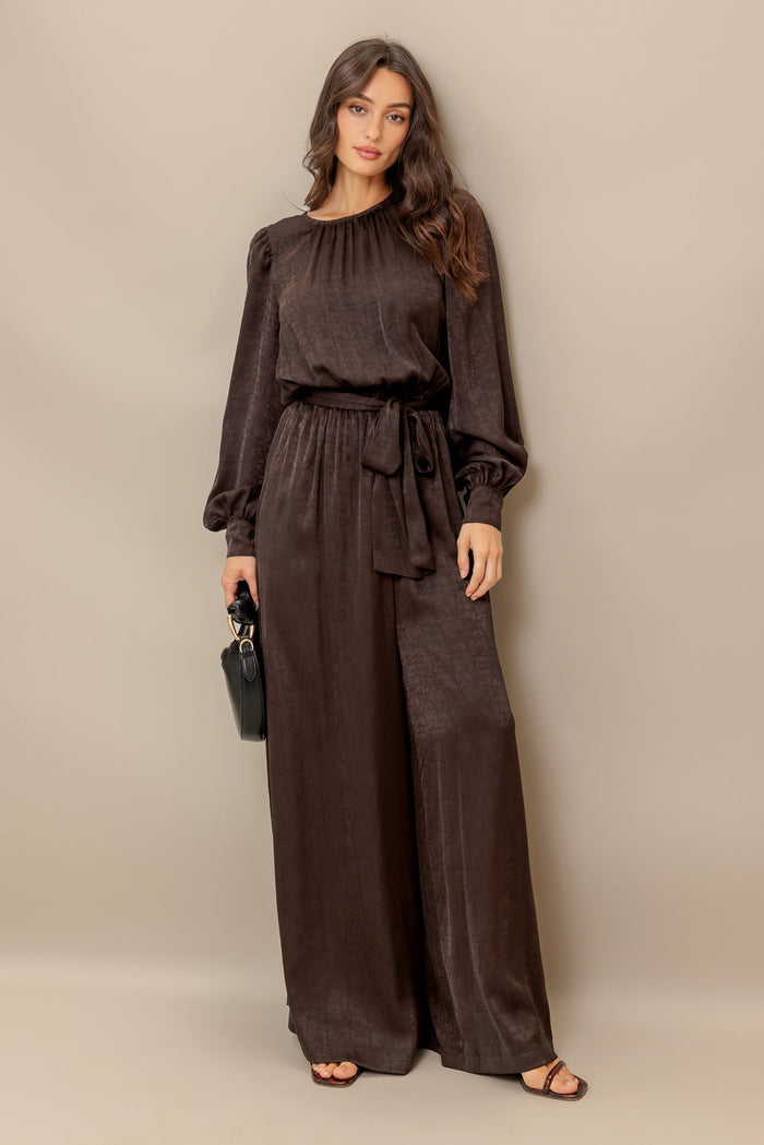 ESPRESSO WHISPER WOVEN JUMPSUIT