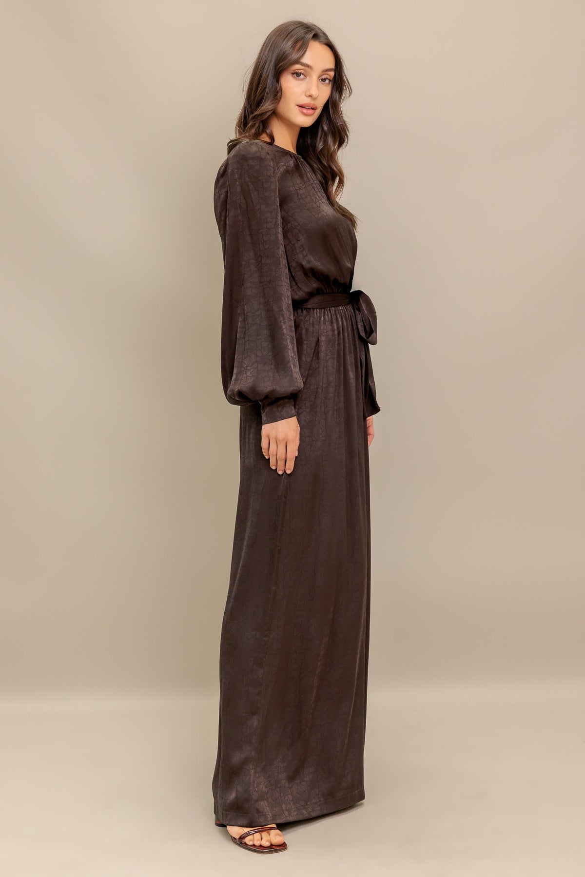 ESPRESSO WHISPER WOVEN JUMPSUIT