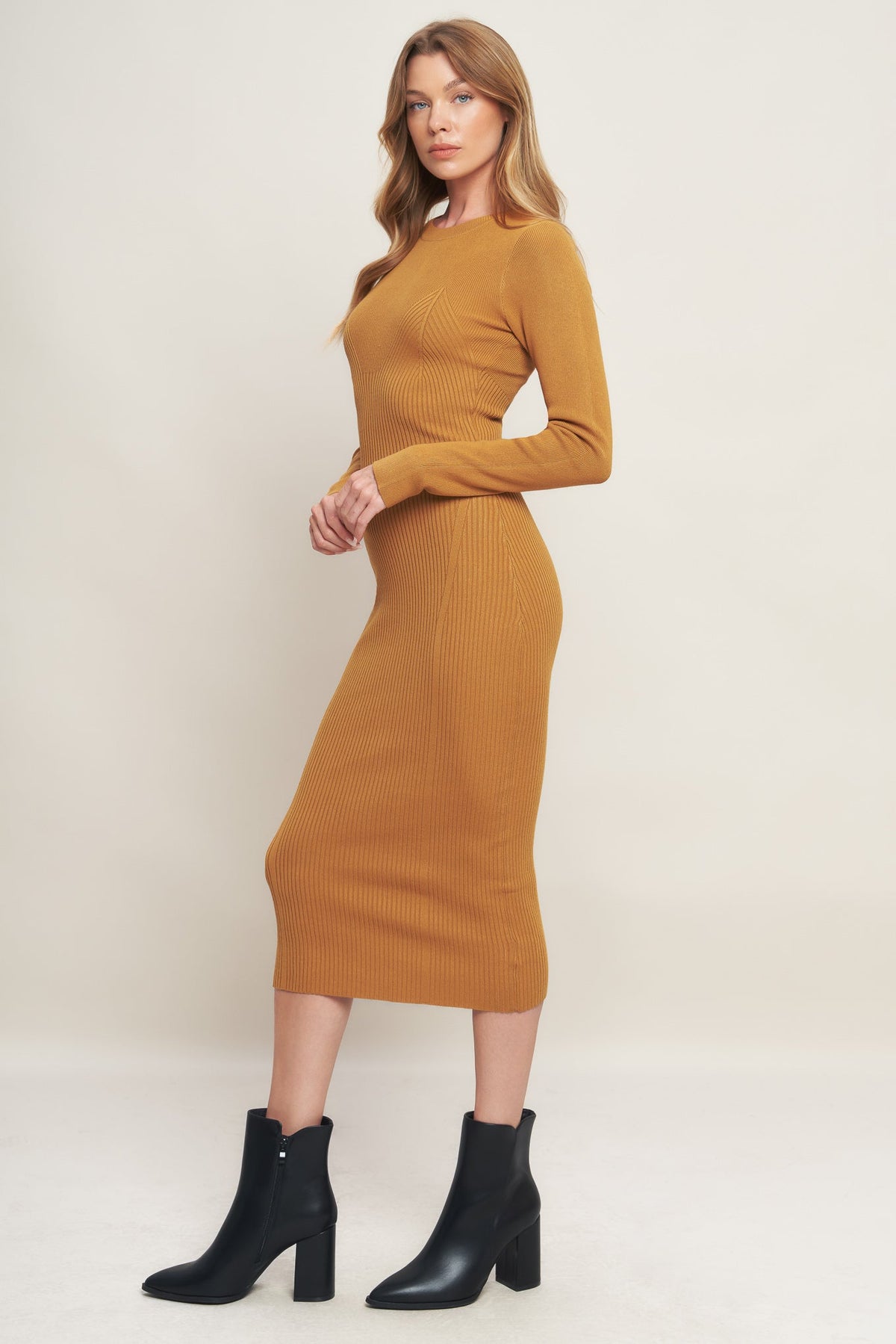 BE WITH YOU SWEATER MIDI DRESS