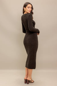 BE GOOD TO ME SWEATER MIDI DRESS