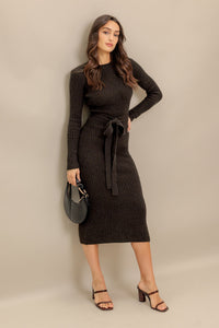 BE GOOD TO ME SWEATER MIDI DRESS