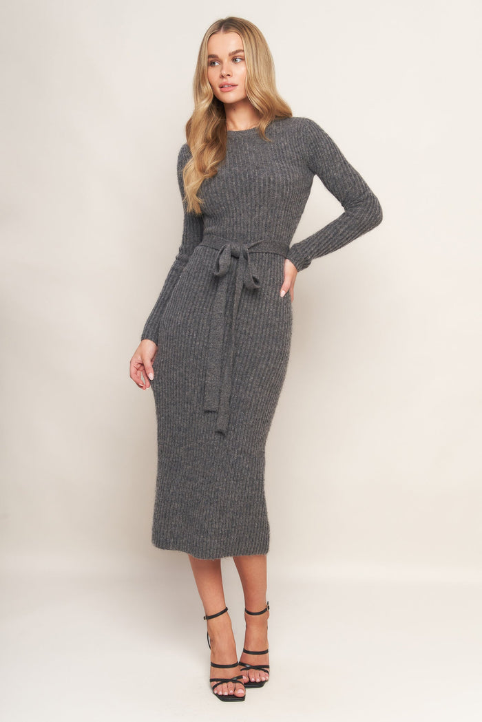 BE GOOD TO ME SWEATER MIDI DRESS
