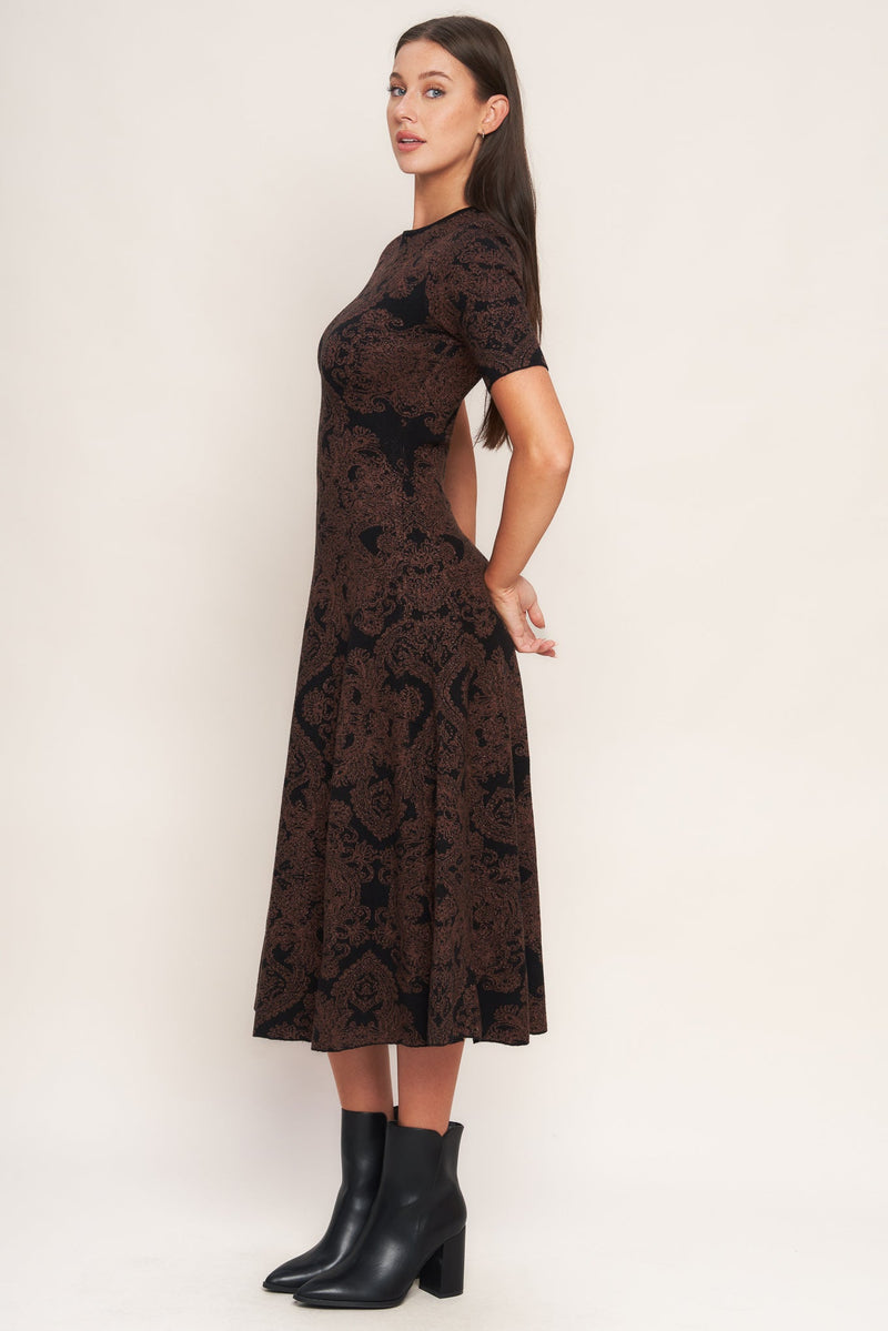 GOTHIC MUSE JACQUARD SWEATER MIDI DRESS