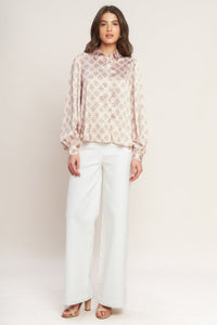 MOROCCAN MUSE PINK WOVEN TOP