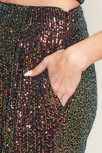 CHARMING COMPOSURE SEQUIN TOP AND BOTTOM SET