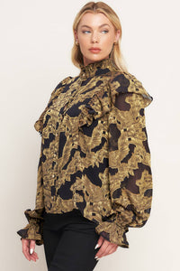 SHADOW GLINT WOVEN TOP