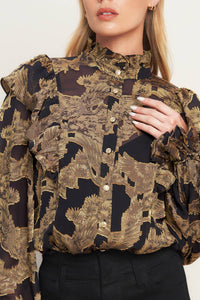 SHADOW GLINT WOVEN TOP