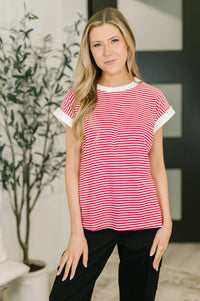 I Wouldn't Mind Short Sleeve Top in Ruby - The GlamBox Jewels Boutique
