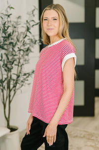 I Wouldn't Mind Short Sleeve Top in Ruby - The GlamBox Jewels Boutique