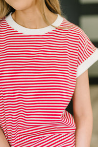 I Wouldn't Mind Short Sleeve Top in Ruby - The GlamBox Jewels Boutique