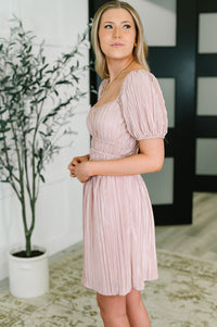 Aesthetic balloon sleeve dress from Ave Shops featuring a stylish silhouette and elegant design, displayed on a hanger.