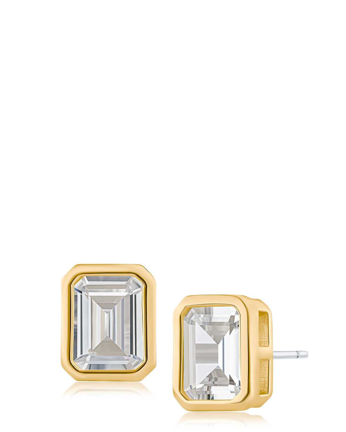 Emerald CZ Bezel Stud - The GlamBox Jewels Boutique