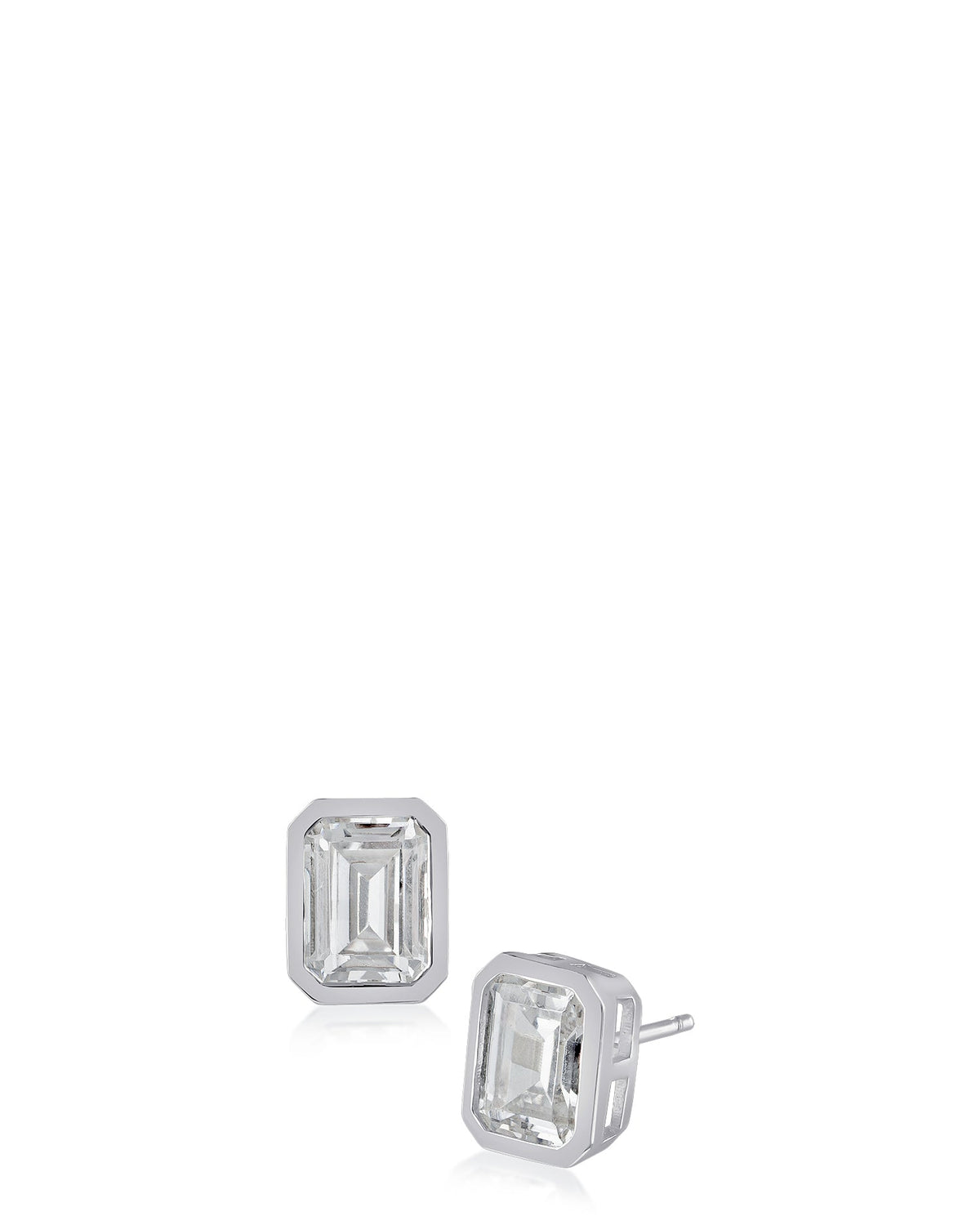 Emerald CZ Bezel Stud - The GlamBox Jewels Boutique