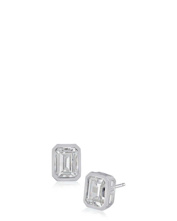 Emerald CZ Bezel Stud - The GlamBox Jewels Boutique