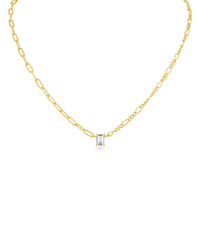 Mismatched Chain and Emerald CZ Pedant - The GlamBox Jewels Boutique