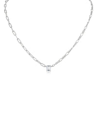 Mismatched Chain and Emerald CZ Pedant - The GlamBox Jewels Boutique