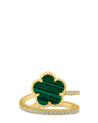 CZ and Clover Wrap Ring - The GlamBox Jewels Boutique