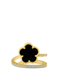 CZ and Clover Wrap Ring - The GlamBox Jewels Boutique