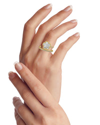 CZ and Clover Wrap Ring - The GlamBox Jewels Boutique