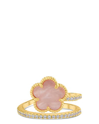 CZ and Clover Wrap Ring - The GlamBox Jewels Boutique