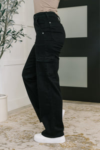 Keira High Waist Cargo Wide in Black