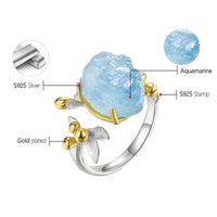 Aquamarine S925 Silver Ring