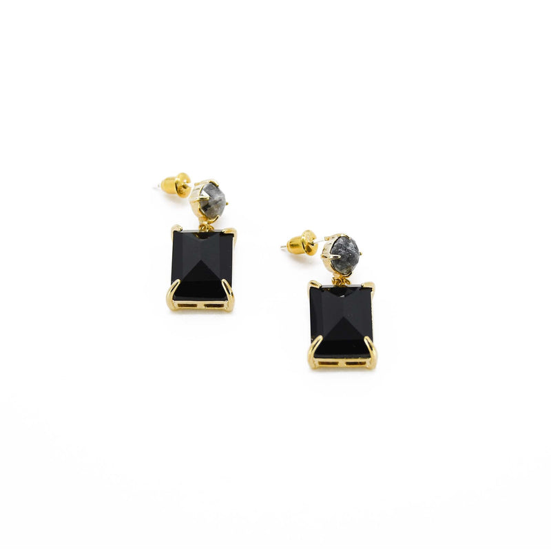 Jet Black Gemstone Earring