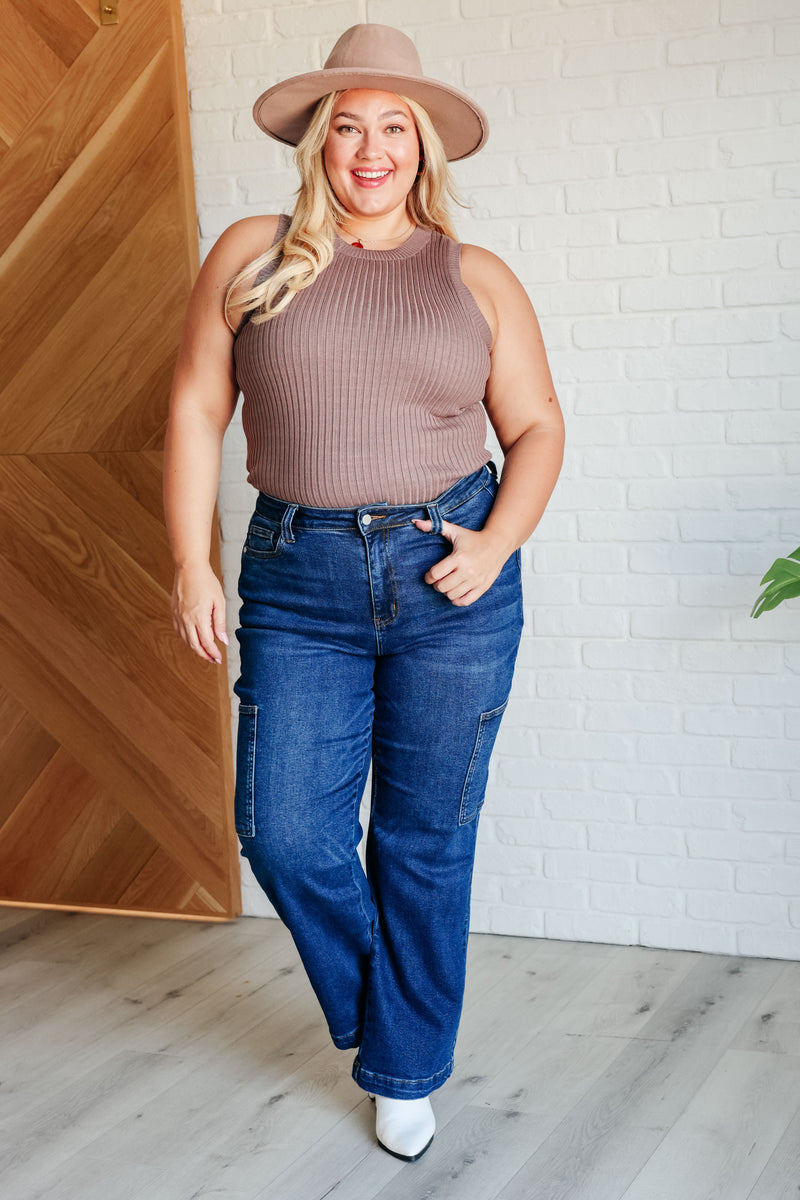 Déjame escucharlo, suéter acanalado sin mangas