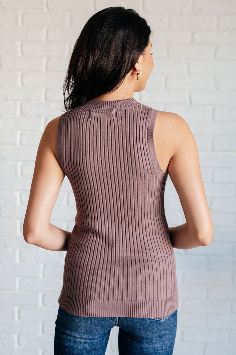 Déjame escucharlo, suéter acanalado sin mangas